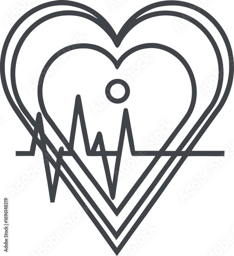 Symbolic Heartbeat: An illustration of the heart, with rhythmic lines of the heartbeat representing the essence of life and vitality.
