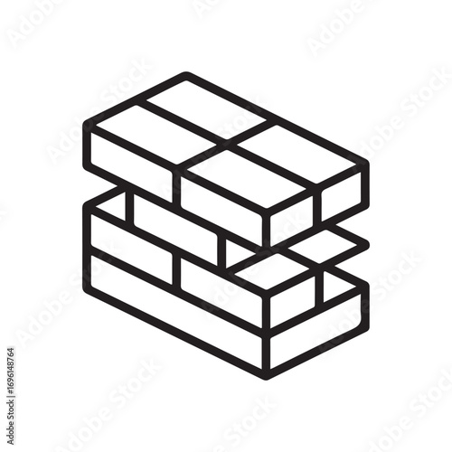 bricks laying outline icon Line Art. Element of construction icon for mobile concept and web apps. with white background