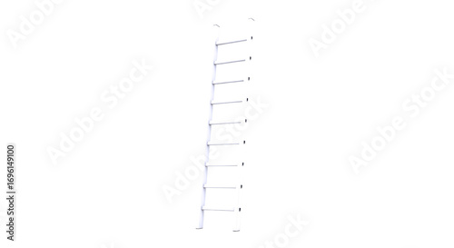 reaching new heights a pristine white 3d ladder model for ambitious climbing visuals, isolated on transparent background