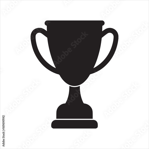  Minimalist classic trophy icon silhouette isolated on transparent background