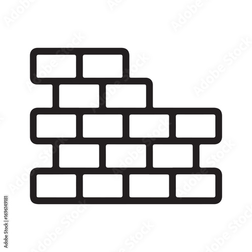 bricks laying outline icon Line Art. Element of construction icon for mobile concept and web apps. with white background
