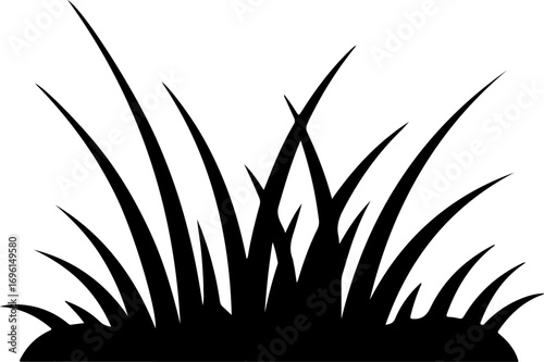 Simple silhouette icon of grass blades growing in the earth representing nature and outdoors vector