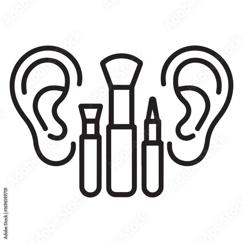 eared sticks icon Line Art. Element of make up and cosmetics icon for mobile concept and web apps. with white background
