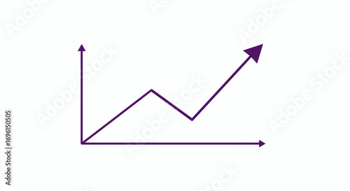 Simple upward trending graph symbolizing stock market performance and general economic growth