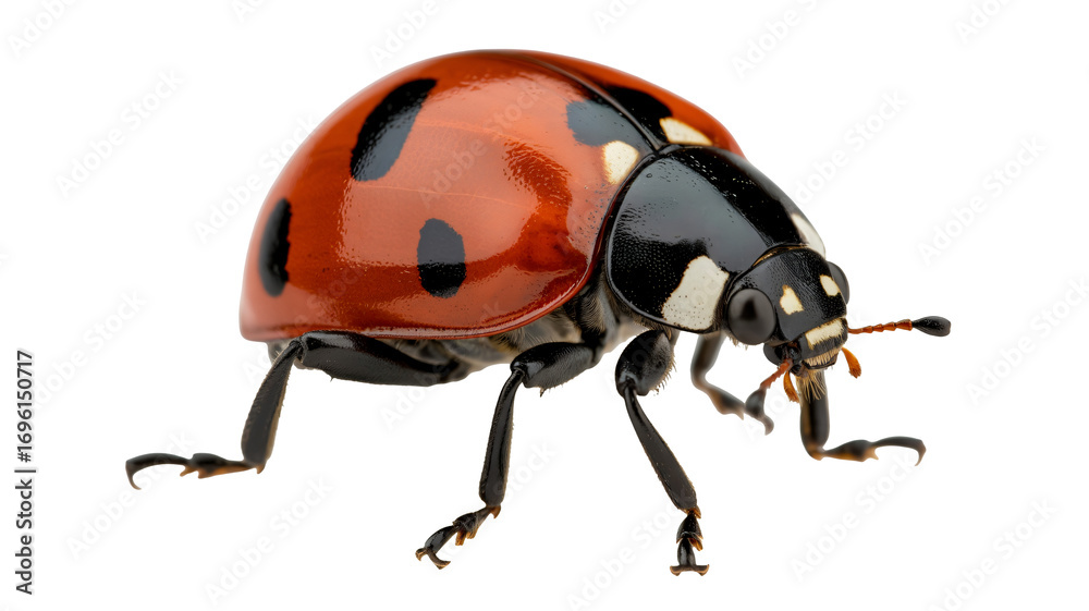 Fototapeta premium Detailed ladybug portrait with striking colors and intricate detail