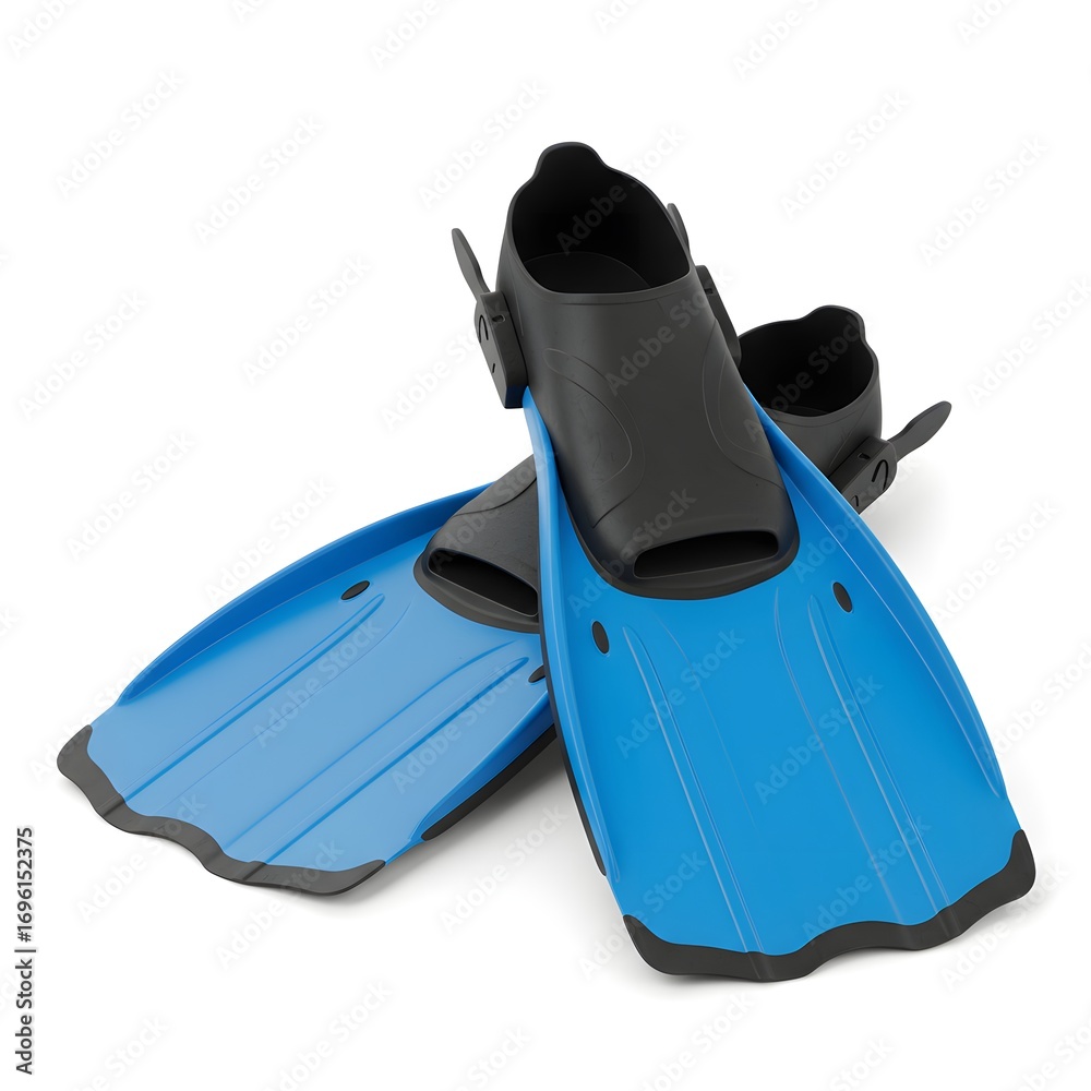 Naklejka premium Diving Fins Isolated on White Background Underwater Adventure Gear for Swimming