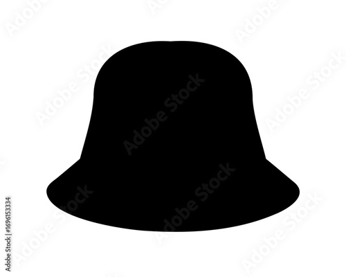 Silhouette of a bell shaped hat with a narrow crown and brim