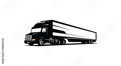 a large truck silhouette on white background