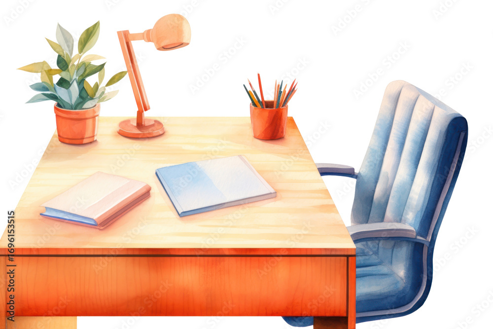 Fototapeta premium PNG Office desk furniture table chair.