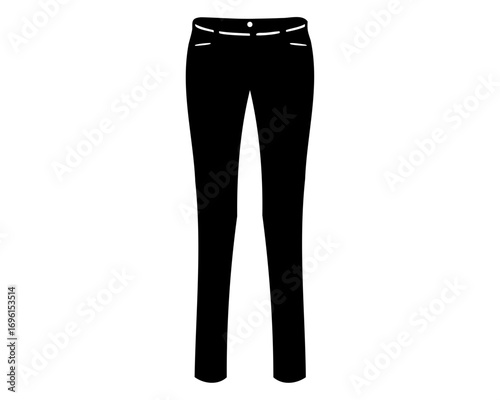 Black denim trousers with a slim fit and classic design