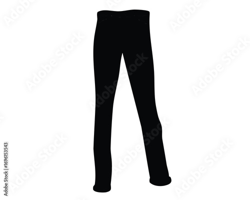 Silhouette of black pants in a white background simple design element