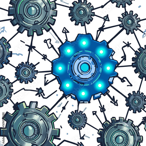 gears connected to neural network nodes