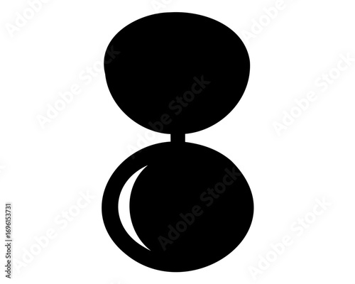 Black Silhouette of an Hourglass with Sands Ready to Fall Downward