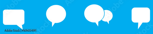 Silhouette speech bubble vector set. Speech bubbles. communication concept, simple flat design. text box and message icon collection on. Simple black silhouette of two overlapping speech bubbles indic