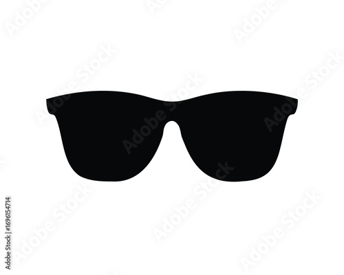 Black sunglasses graphic silhouette for summer sun protection and eye safety