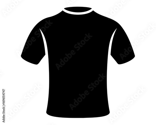 Elegant black tshirt illustration showcasing classic design and minimalist style
