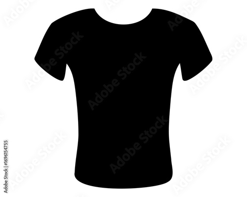 Simple blank black tshirt on white background for design purposes