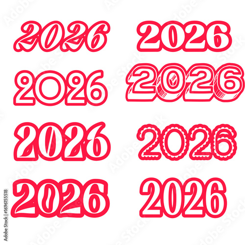 Happy New Year transparent background of 2026 