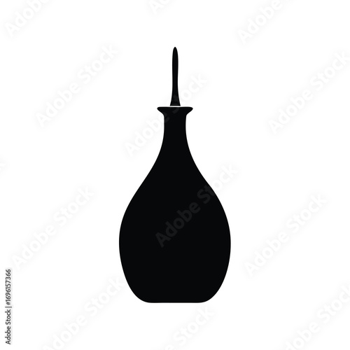 Simple black silhouette of an enema bulb on a white background