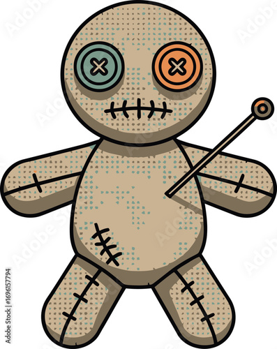 Voodoo Doll Vector Illustration