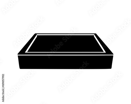 Black and white illustration of a rectangular box with internal border