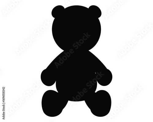 Simple silhouette illustration of a teddy bear figure with a rounded shape