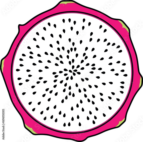 Pitaya Slice: Vector Illustration