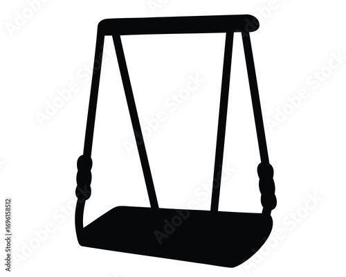 Black silhouette of a playground swing for children's enjoyment
