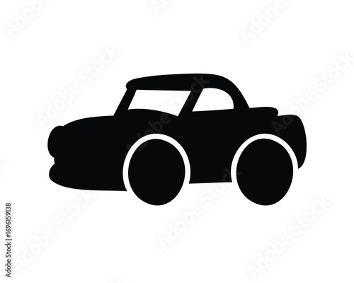 Stylized Silhouette of a Classic Convertible Car with Rounded Features