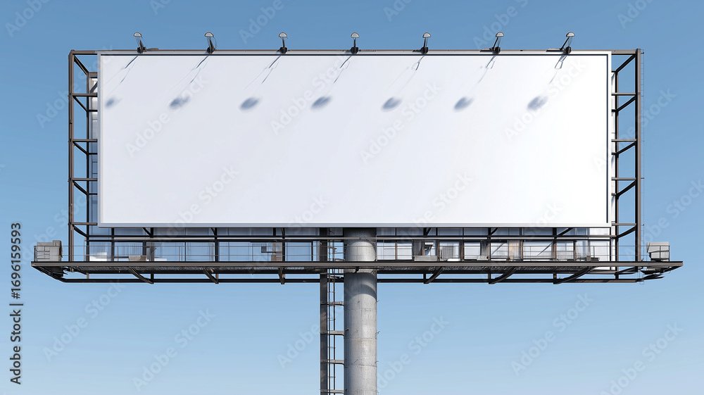 Obraz premium Billboard advertisement structure against blue sky