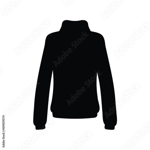 Minimalist Black Silhouette of a Quarter Zip Pullover Sweater for Sport