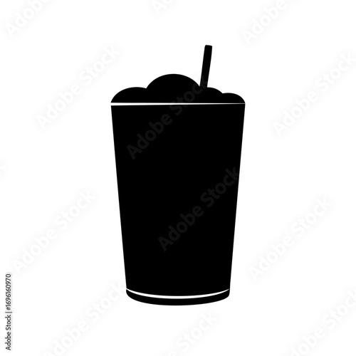 Silhouette of a delicious looking frappe in a tall plastic cup