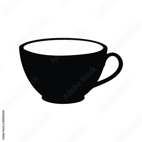 Elegant silhouette of a coffee cup ready for a morning brew or tea