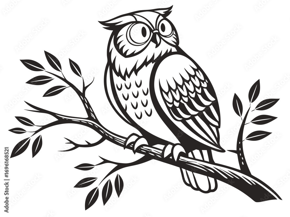 Fototapeta premium owl sitting on a branch