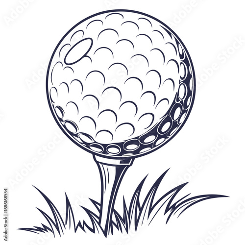 Flat Vector of Golf Ball with Dimples Minimal Clean