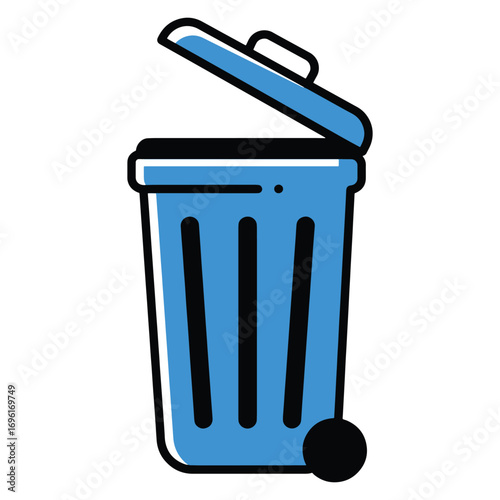 vector blue trash