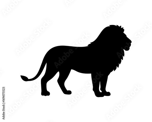 The king of beasts lion silhouette staring to the right peacefully