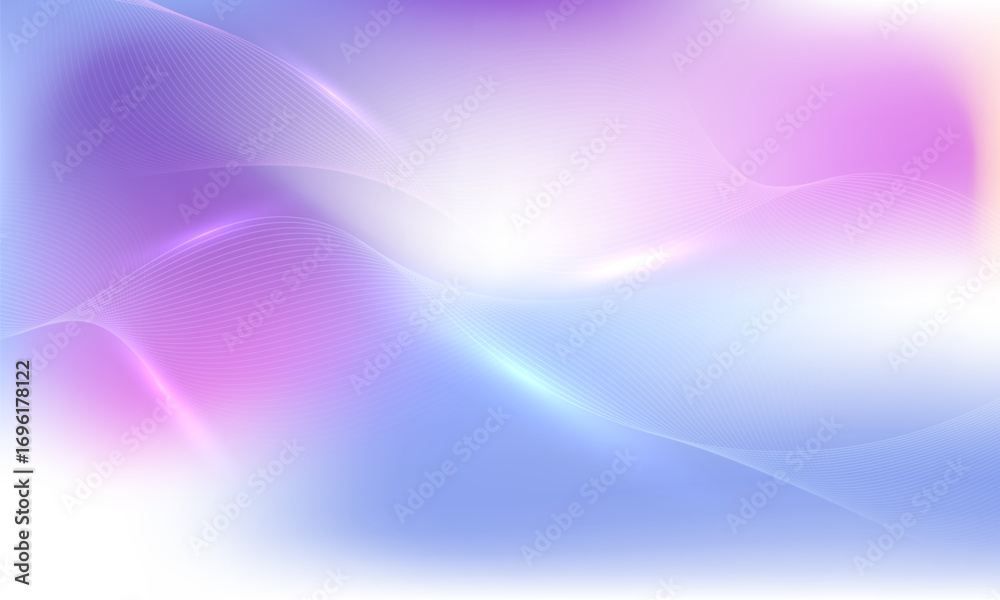 Fototapeta premium Abstract modern blue and purple gradient background with glowing wavy lines. Vector illustration