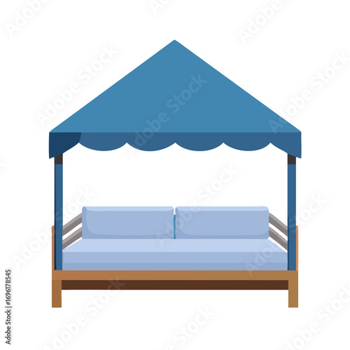 Luxury Outdoor Gazebo Daybed Icon for Garden, Resort, and Relaxing