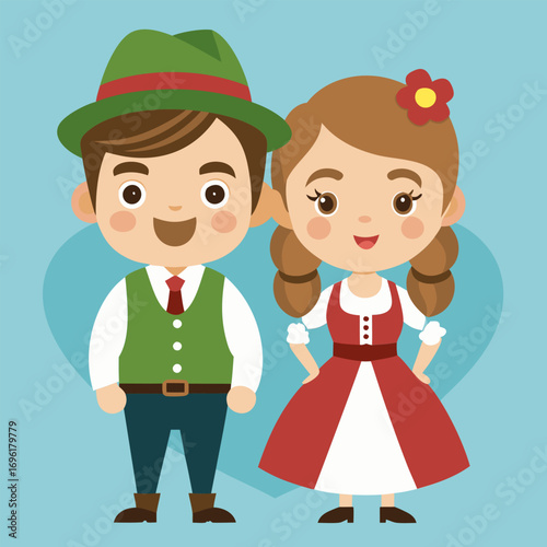 Charming Bavarian Couple in Traditional Tracht