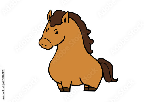 ずんぐりした馬のイラスト