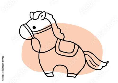 子供むけの可愛い馬の線画