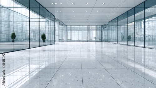 Empty modern office hallway © Berkah