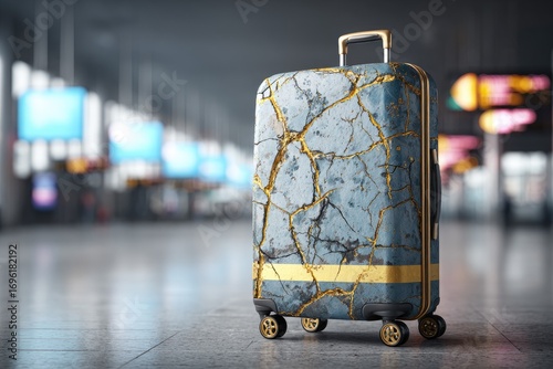 Damaged suitcase in an airport terminal (1)