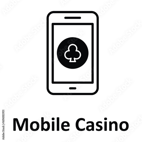 Mobile Casino Vector icon which can easily modify or edit