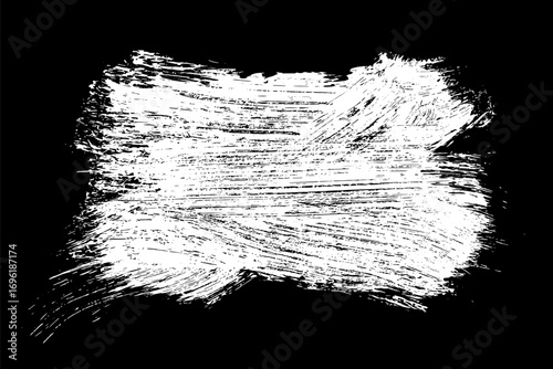 Scribble hand drawn in chalk on black background. Monochrome stain element. Digitally generated image. Vector illustration, Eps 10.