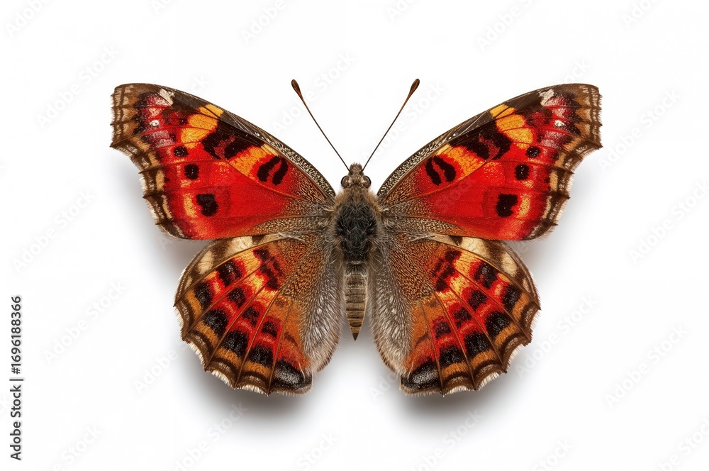 Fototapeta premium A stunning butterfly set against a plain white backdrop