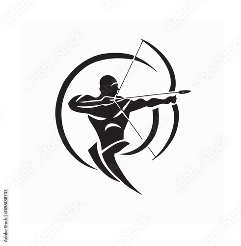 Modern Archery Logo Design Vector Illustration Sports Emblem