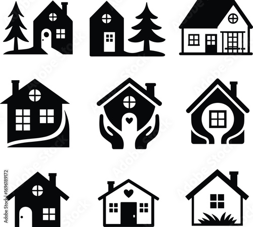 House Icons Simple Home Symbols for Real Estate, Design & More