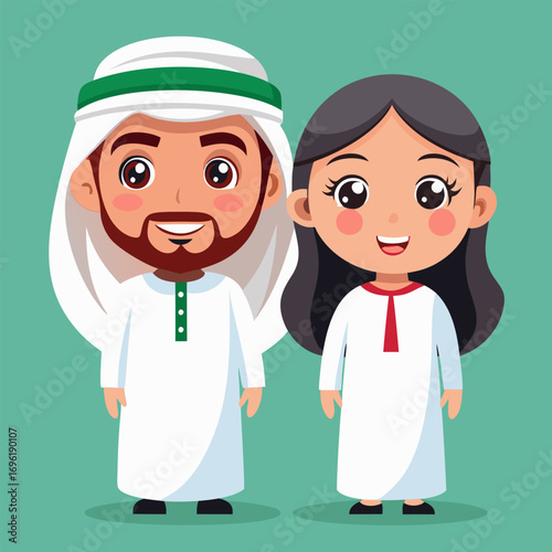 Adorable Arab Children in Traditional Clothing